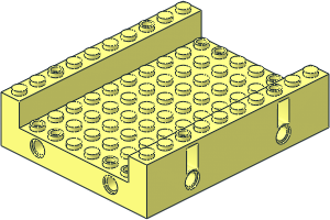 Brick  8 x 10 x  2 with  6 x 10 Cutout and  8 Pin Holes on Sides