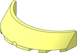 Windscreen  3 x  6 x  1 Curved with Bottom Rectangular Stud Holder