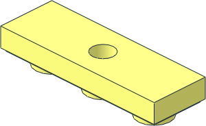 Tile  1 x  3 Inverted with Bar Hole