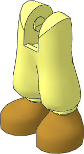 Figure Friends Legs with Baggy Trousers with Pearl Gold Shoes Pattern