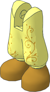 Figure Friends Hips and Legs with Baggy Trousers with Filigree and Pearl Gold Shoes Pattern