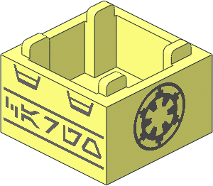 Container  2 x  2 x  1 Crate with SW Imperial Insignia Pattern and Aurebesh "CARGO" Text Pattern