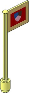 Flag on Flagpole Type 5 with Tri-Coloured Shield Pattern