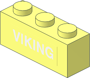 Brick  1 x  3 with White "VIKING" Sticker