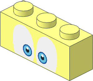 Brick  1 x  3 with Blue Eyes Pattern