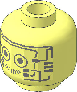 Minifig Head with Silver Robot Pattern