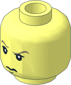 Minifig Head with HP Draco Malfoy Tan Eyebrows and Frown Pattern