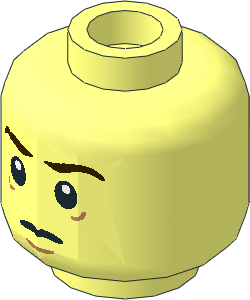 Minifig Head with LOTR Tired / Poisoned 2-Sided Pattern