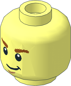 Minifig Head with LOTR Smirking / Shouting 2-Sided Pattern