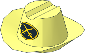 Minifig Hat Cowboy with Cavalry Logo Pattern