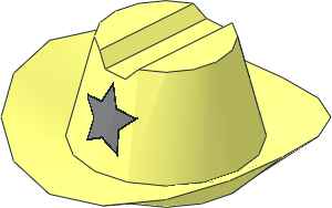 Minifig Hat Cowboy with Silver Star Pattern