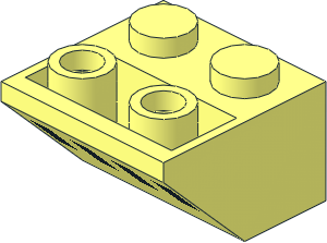 Slope Brick 45  2 x  2 Inverted with 4 Black Rectangles Pattern
