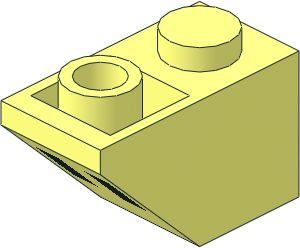Slope Brick 45  2 x  1 Inverted without Inner Stopper Ring with  2 Black Rectangles Pattern