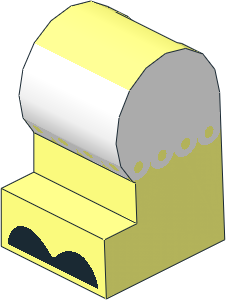 Minifig Leg Medium Left with Black Hoves and White Frills Pattern