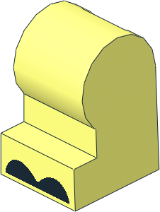 Minifig Leg Medium Left with Black Hoves Pattern