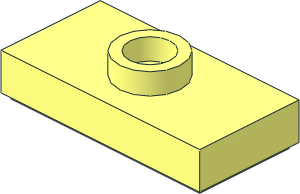 Plate  1 x  2 with Groove with 1 Centre Stud