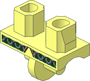 Minifig Hips with Dark Green and Silver Scale Mail Pattern