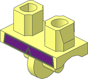 Minifig Hips with Purple Greatcoat with Dark Grey Border Pattern