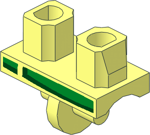 Minifig Hips with Green Belt Pattern