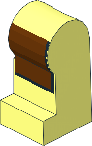 Minifig Leg Left with Reddish Brown Apron Pattern