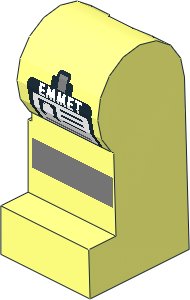 Minifig Leg Left with 'EMMET' Badge and Reflective Stripe Pattern