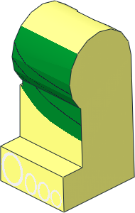 Minifig Leg Left with Green Kilt and Toes Pattern