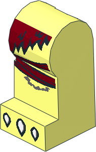 Minifig Leg Left with Dark Red Loincloth and White Claws Pattern