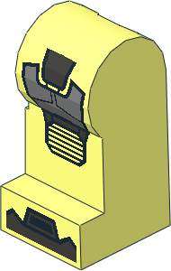 Minifig Leg Left with War Machine Armoured Suit Kneepad Pattern