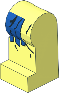 Minifig Leg Left with Blue Fringe Pattern