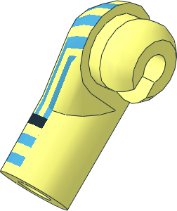 Minifig Arm Right with Blue Pinstriped Shirt Pattern