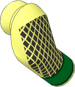 Minifig Arm Right with Green Stripes and Diamonds Pattern