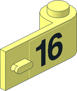 Door  1 x  3 x  1 Right with Black "16" Sticker