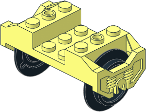 Train Wheel Bogie With Pin Slots with Wheelset Black