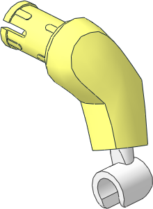 Minifig Arm Half Giant Left with Friction Pin and White Hand Pattern