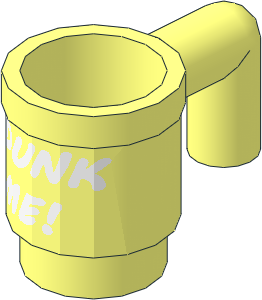 Minifig Cup with White "DUNK ME!" Pattern