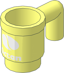Minifig Cup with White Octan Logo Pattern