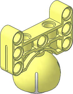 Technic Beam  5 x  3 H-shaped with Ball Socket with White 19mm Ball