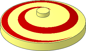 Dish  4 x  4 Inverted with Red Spiral Pattern