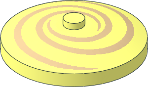 Dish  4 x  4 Inverted with Two Tan Swirls Pattern