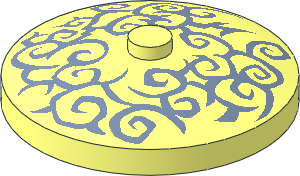 Dish  4 x  4 Inverted with Sand Blue Swirls Pattern