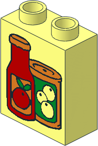 Duplo Brick  1 x  2 x  2 with Fruit Juice Containers Pattern