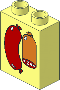 Duplo Brick  1 x  2 x  2 with Sausages Pattern