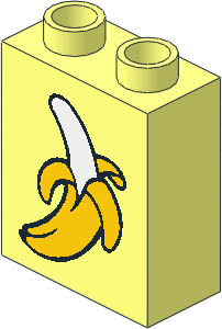 Duplo Brick  1 x  2 x  2 with Banana Peeled Pattern