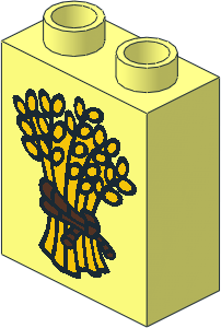 Duplo Brick  1 x  2 x  2 with Wheat and Braided Rope Pattern