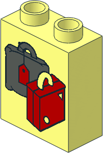 Duplo Brick  1 x  2 x  2 with Suitcases Red and Dark Grey Pattern