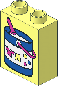 Duplo Brick  1 x  2 x  2 with Laundry Detergent Pail Pattern
