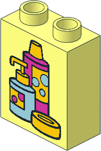 Duplo Brick  1 x  2 x  2 with Shampoo and Soap Containers Pattern