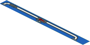 Sticker  1.0 x 11.8 with Pipe, Three Connectors and Lever Oriented Left
