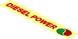 Sticker  0.95 x  5.3 with Octan Logo and Red "DIESEL POWER" - Left Aligned