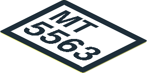 Sticker  1.4 x  1.8 with Black "MT 5563" on White Background